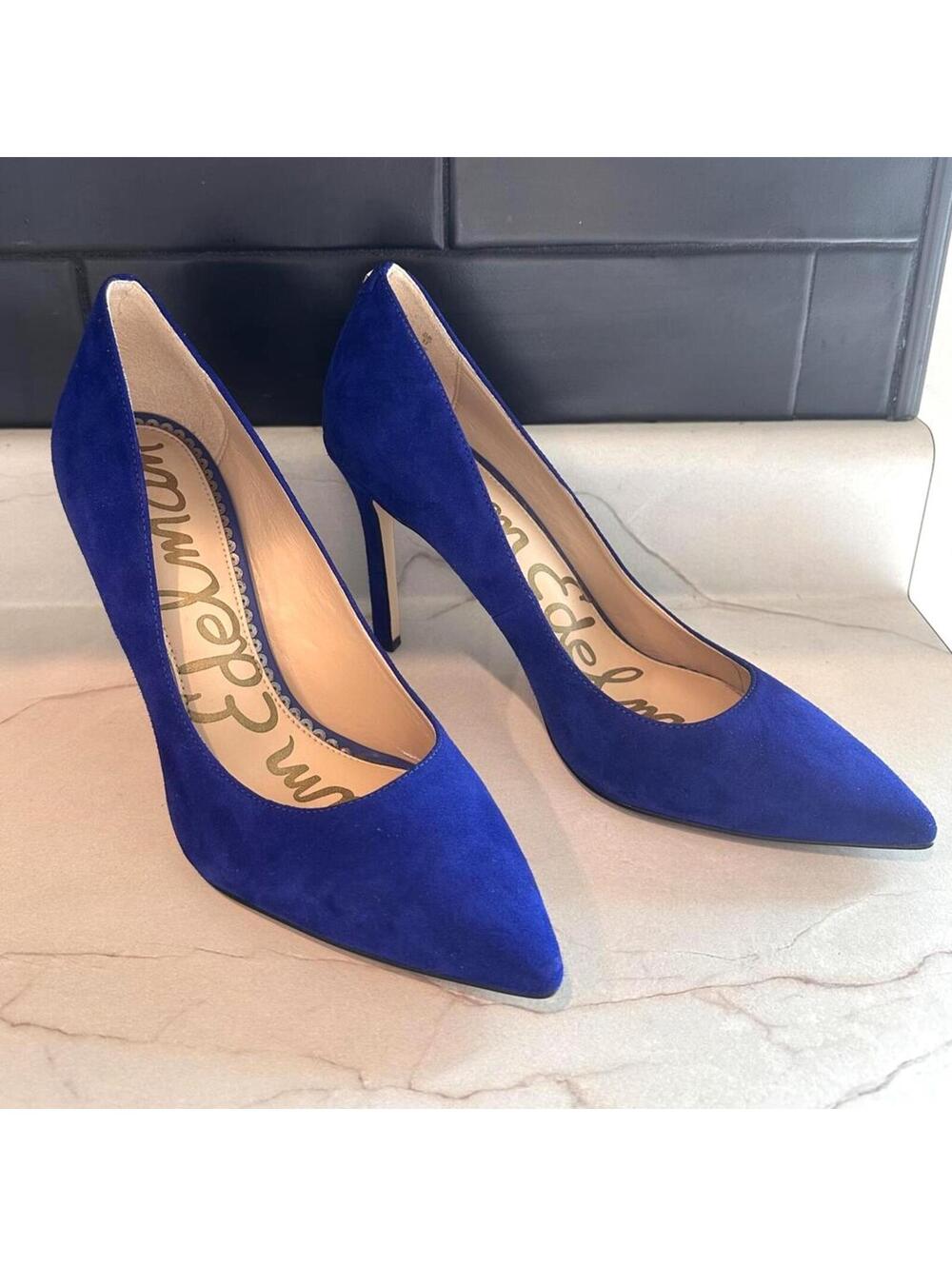 Sam Edelman Hazel Pointed Toe Pumps Heels in Cobalt Blue Suede Women’s size 7